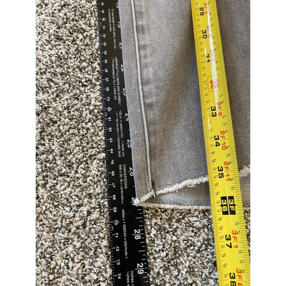 Vervet Jeans Womens Size 25 Gray Distressed Wash High Rise Crop Flare Raw Hem - Picture 10 of 10